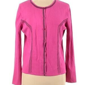 Cordier Women’s Hot Pink Button-Front Cardigan Sweater - Size Large